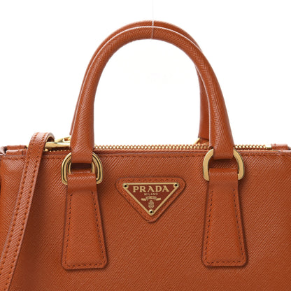 Prada Saffiano Lux Micro Galleria Double Zip Tote Papaya 12 of 12
