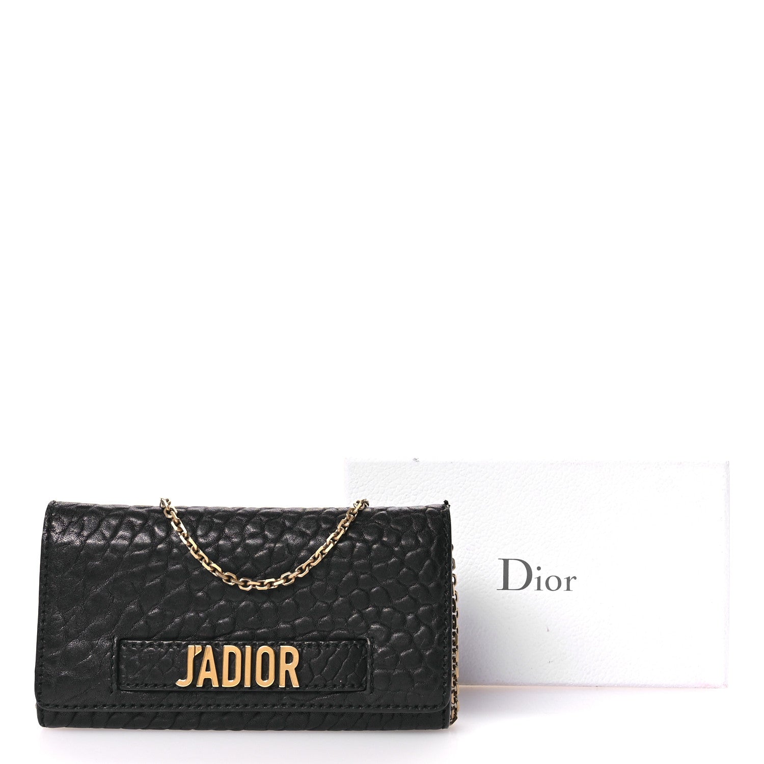 Christian Dior Canyon Grained Lambskin J'Adior Wallet On Chain Pouch Black 11 of 12