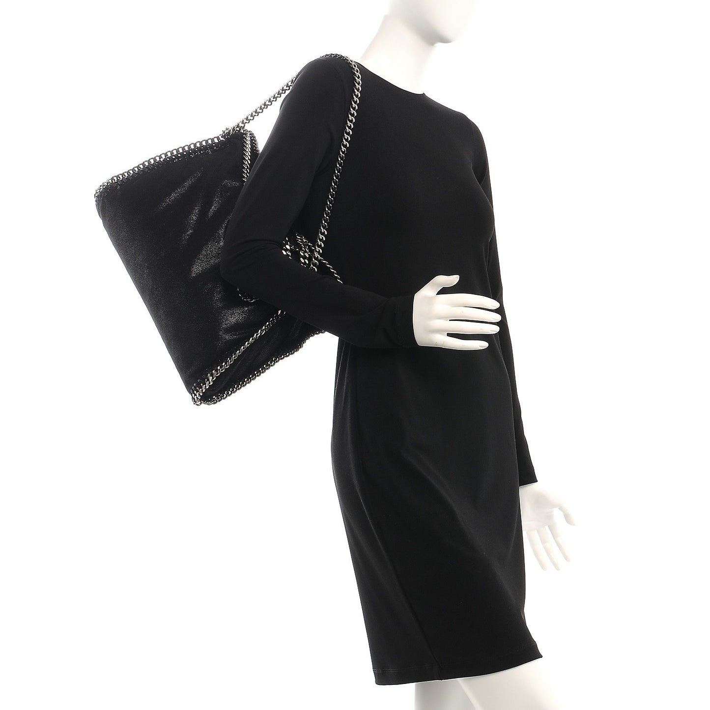 Shaggy Deer Falabella Fold Over Tote Black