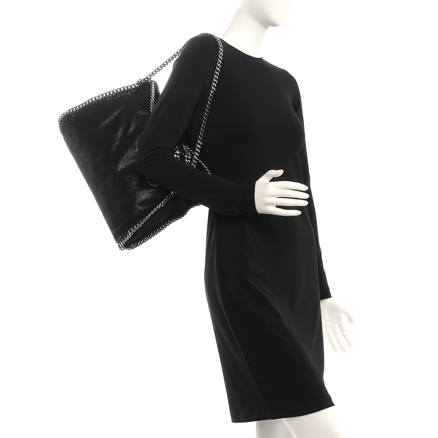 Stella McCartney Shaggy Deer Falabella Fold Over Tote Black 2 of 9