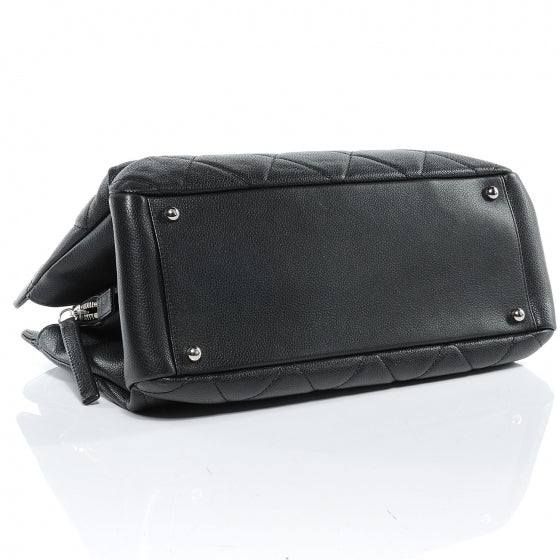 Soft Caviar Quilted CC Timeless Tote Black