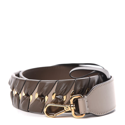 Fendi Calfskin Shiny Nappa Lace Up Bow Strap You Brown 1 of 7