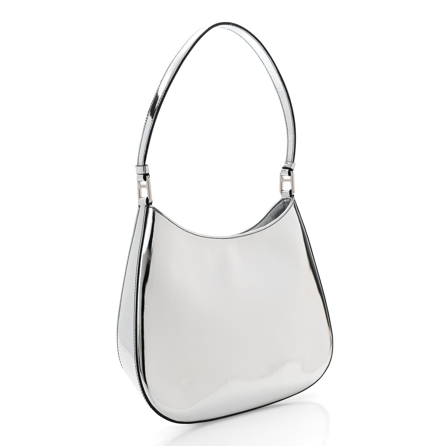 Prada Spazzolato Cleo Shoulder Bag Argento 3 of 11