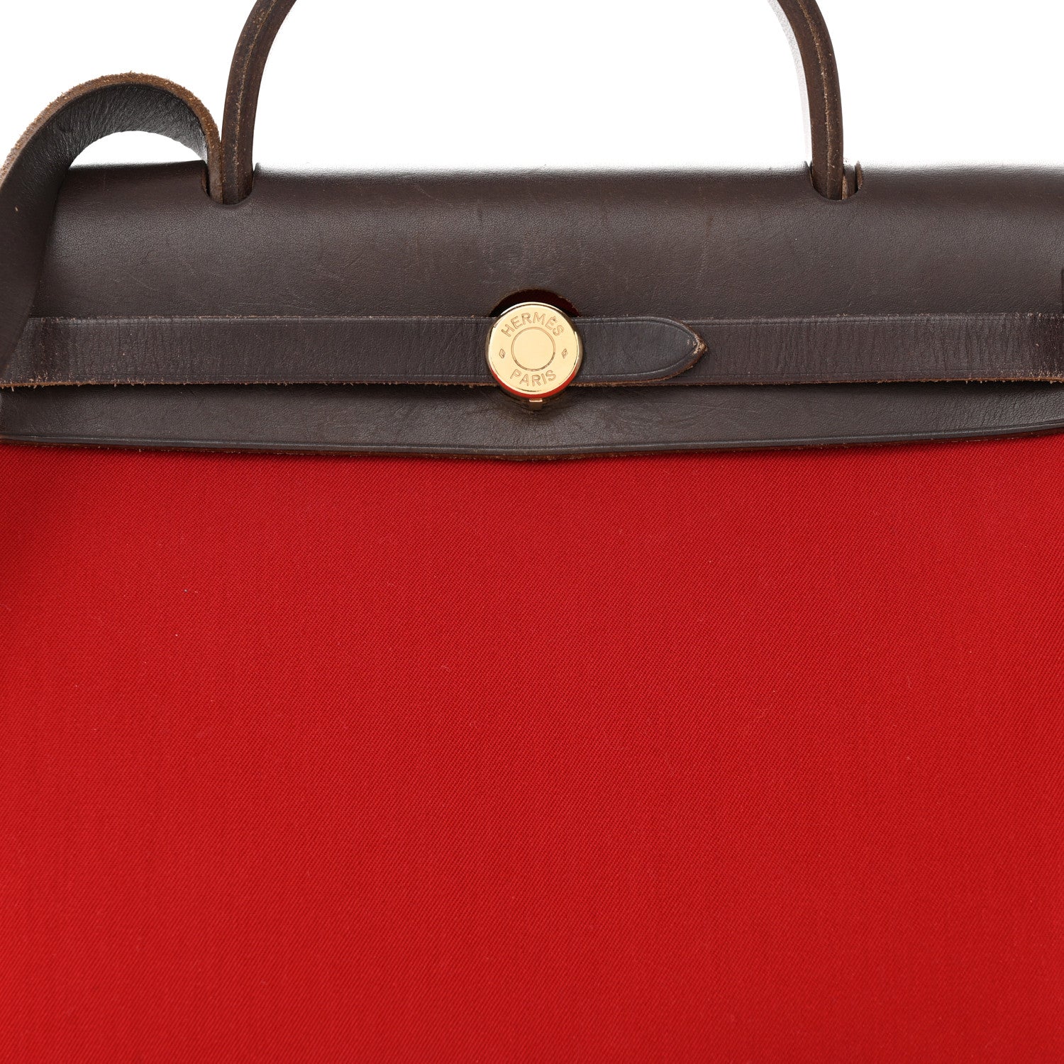 Hermes Military Toile Vache Hunter Herbag Zip Retourne 31 PM Rouge Piment Orange 8 of 14