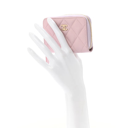 Chanel Caviar Quilted Zip Coin Purse Light Pink 2 of 8