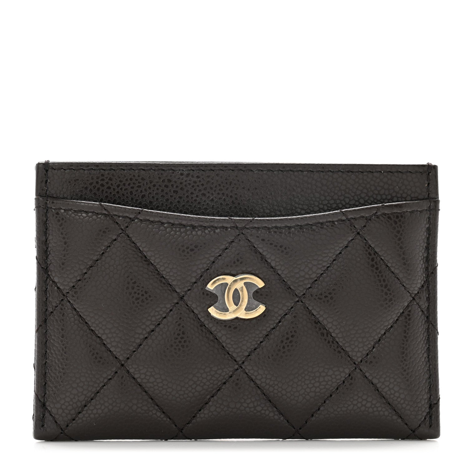 Chanel Caviar Quilted Card Holder Dark Brown 1 of 9