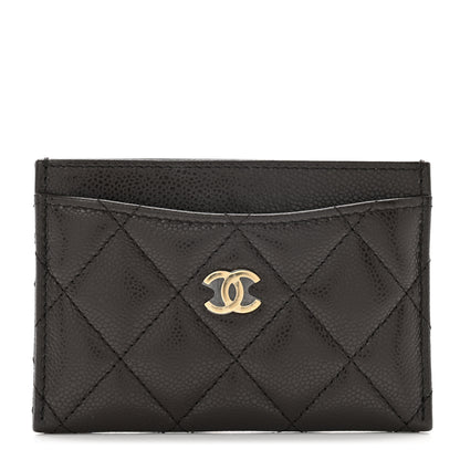 Chanel Caviar Quilted Card Holder Dark Brown 1 of 9