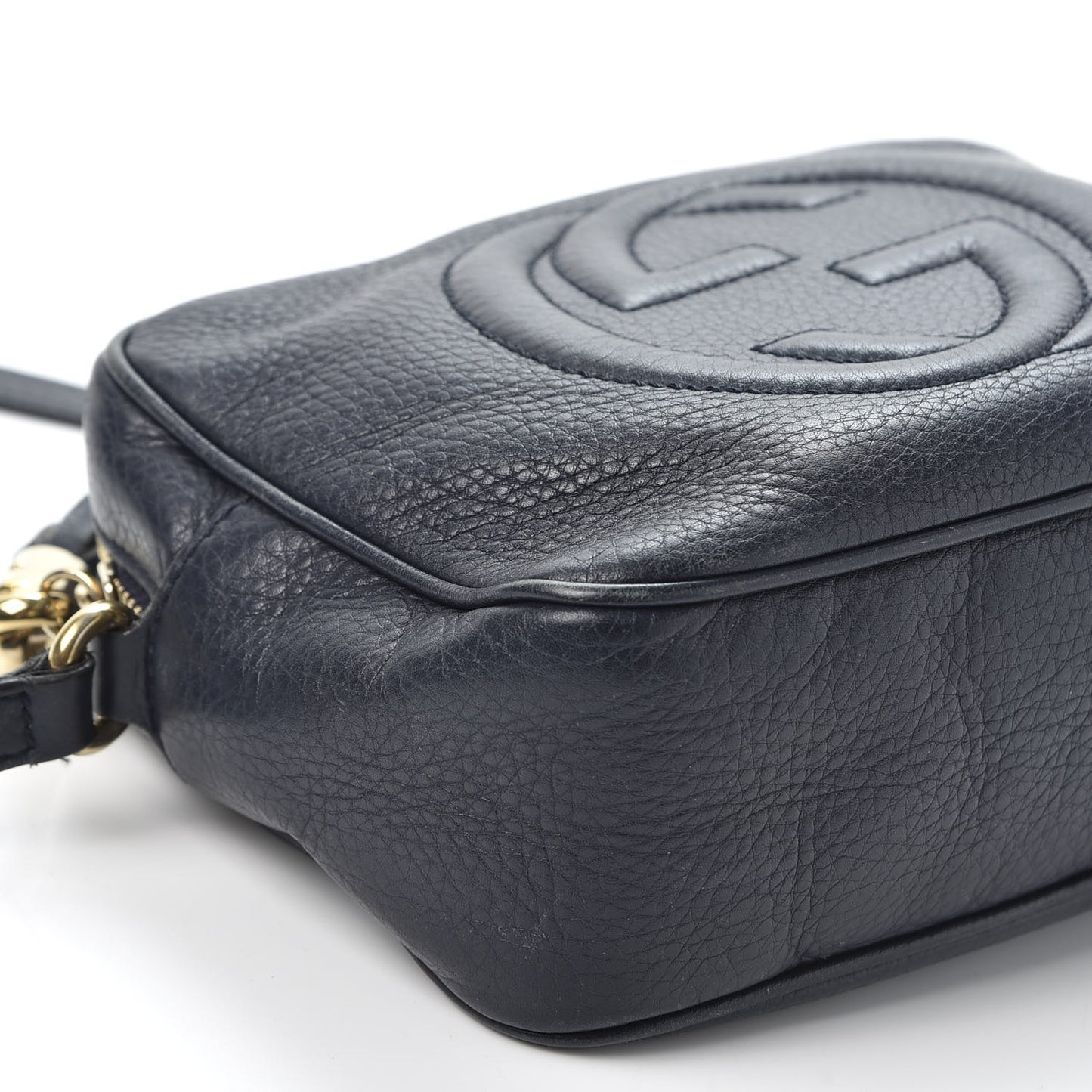 Pebbled Calfskin Small Soho Disco Bag Blue