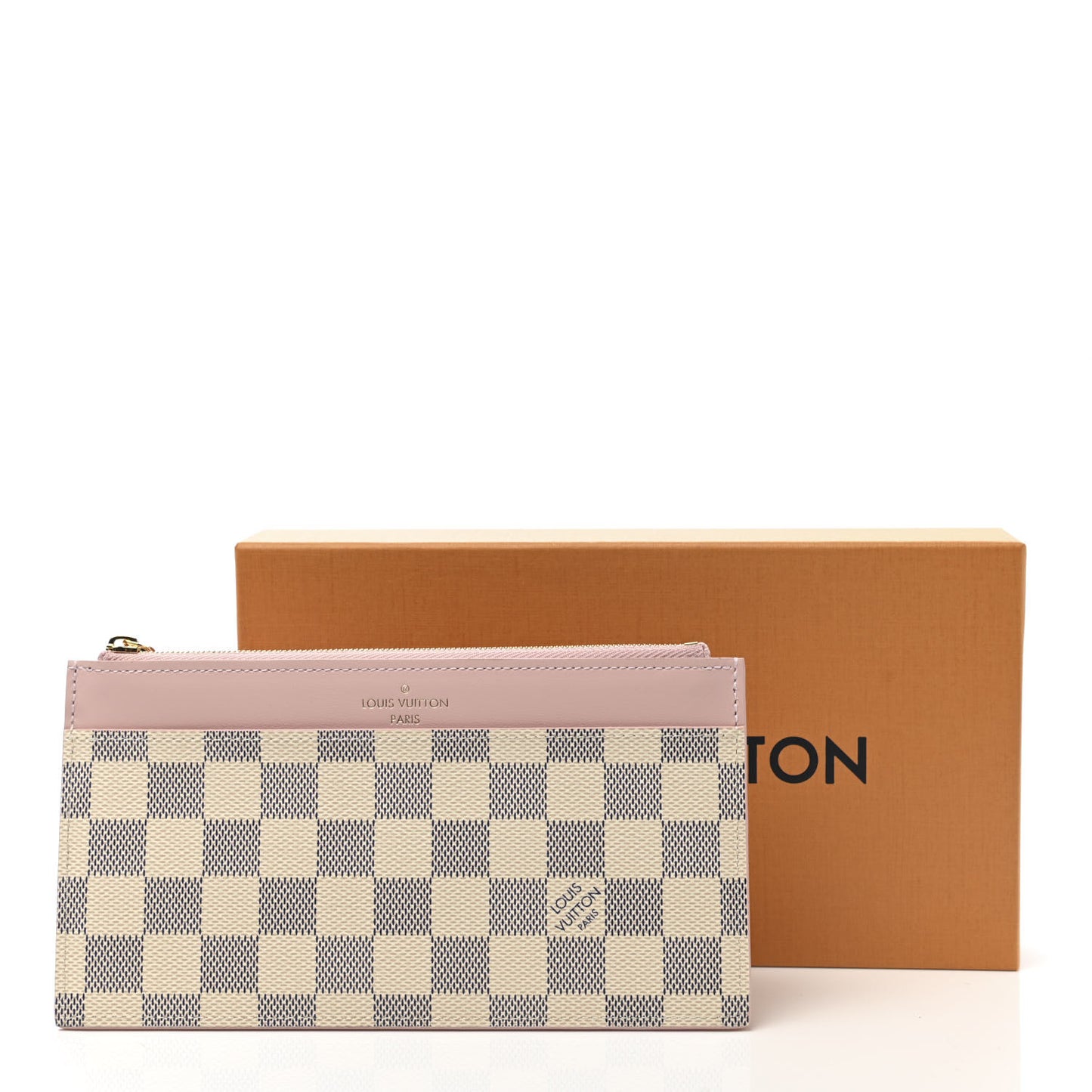 Damier Azur Slim Purse Rose Balerine
