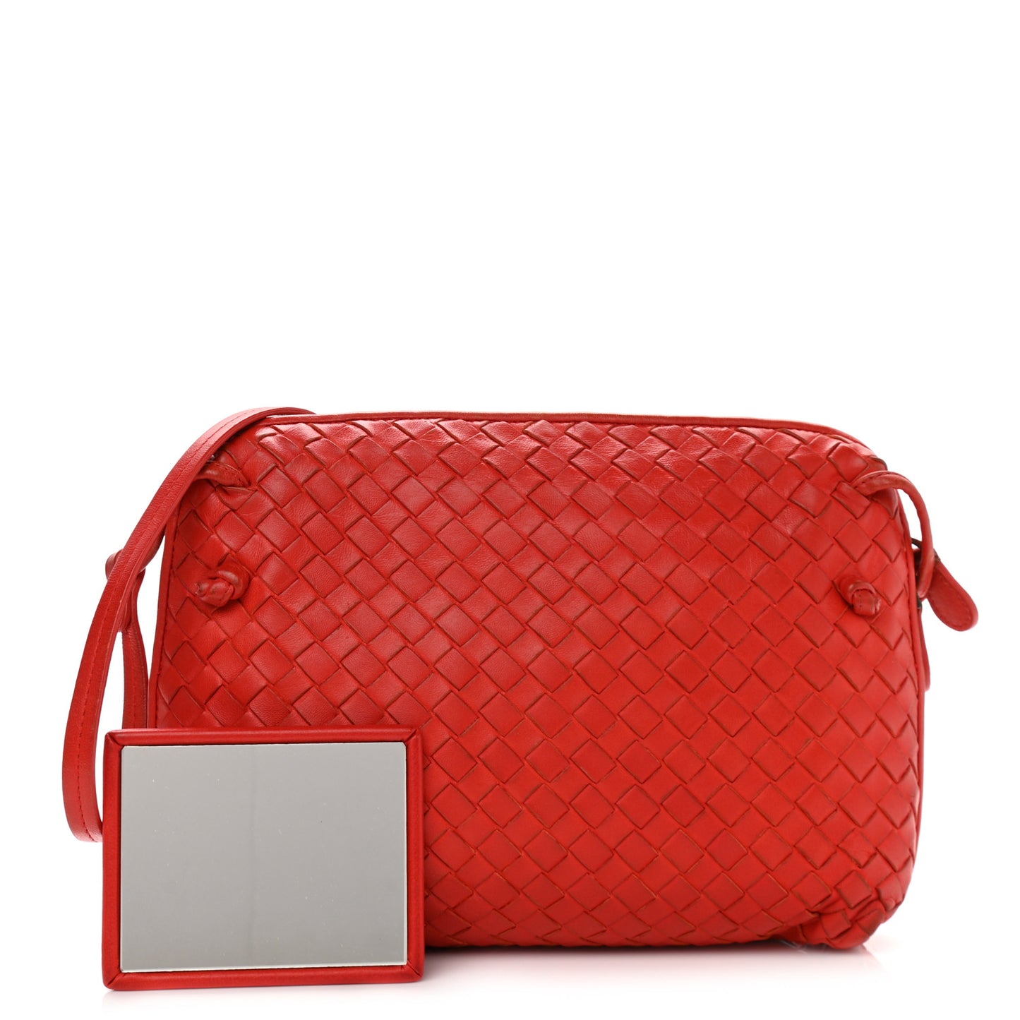 Nappa Intrecciato Nodini Crossbody Messenger Red