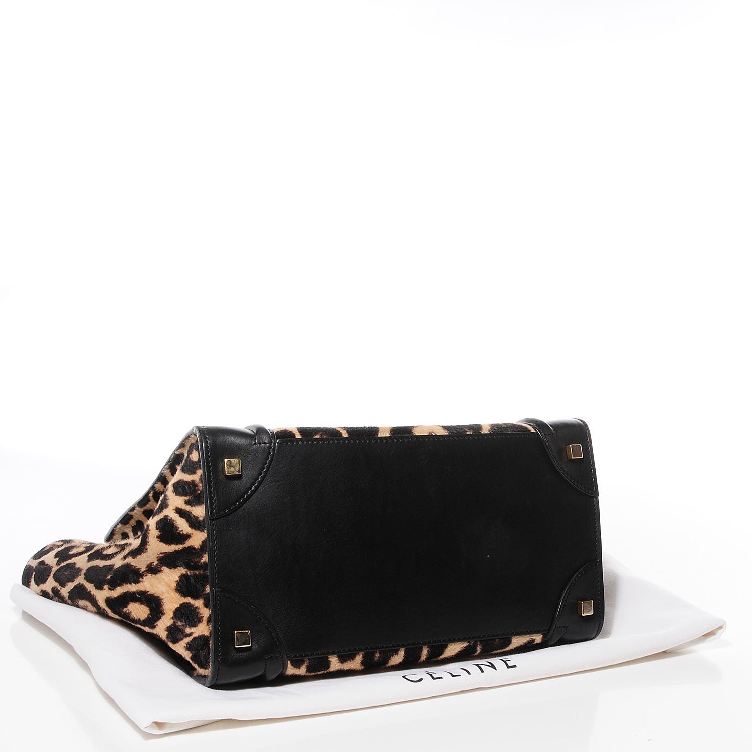 Celine Leopard Pony Hair Mini Luggage Brown 4 of 8
