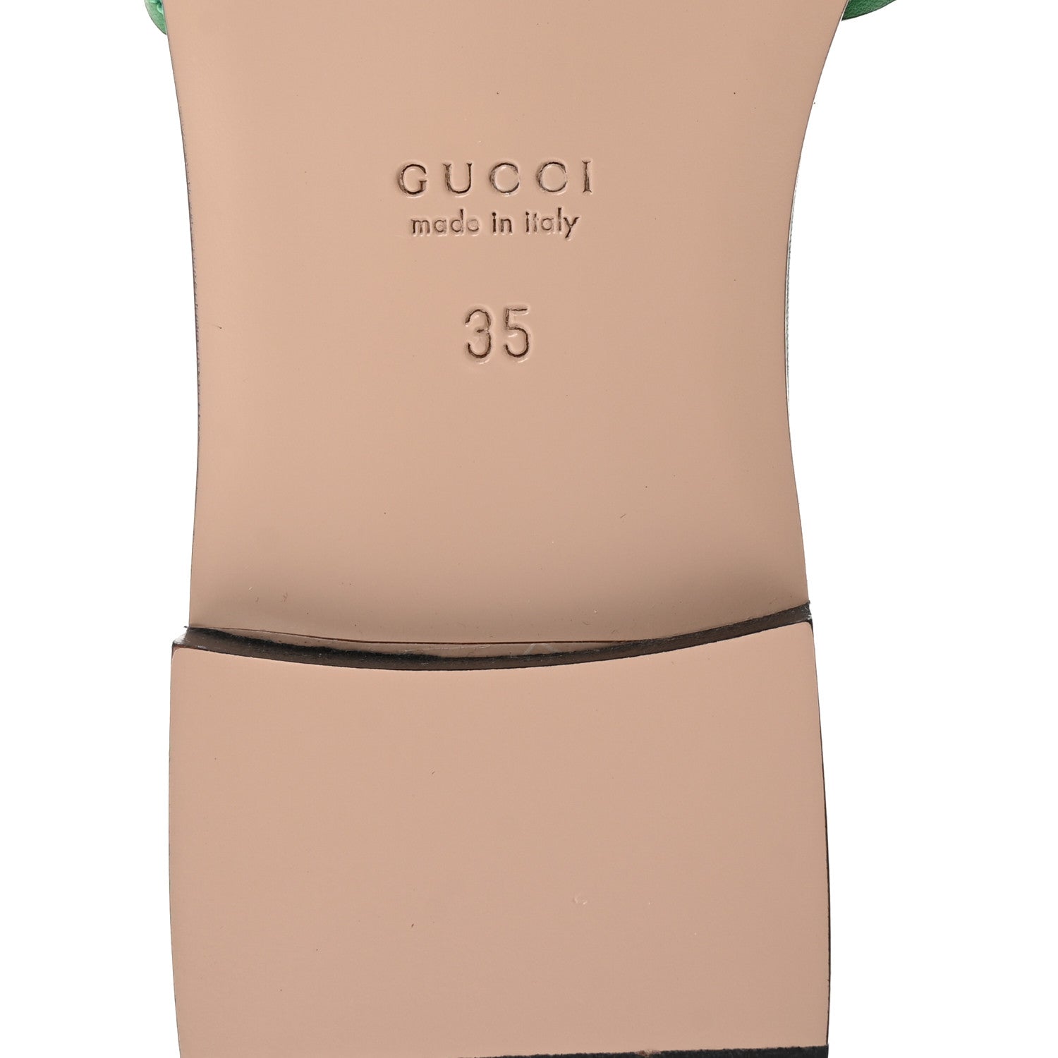 Gucci Cosmos Softy Calfskin Interlocking G Cut Out Slide Sandals 35 New Shamarock 7 of 9