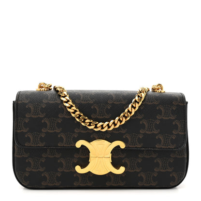 Celine Triomphe Canvas Chain Shoulder Bag Tan 1 of 12