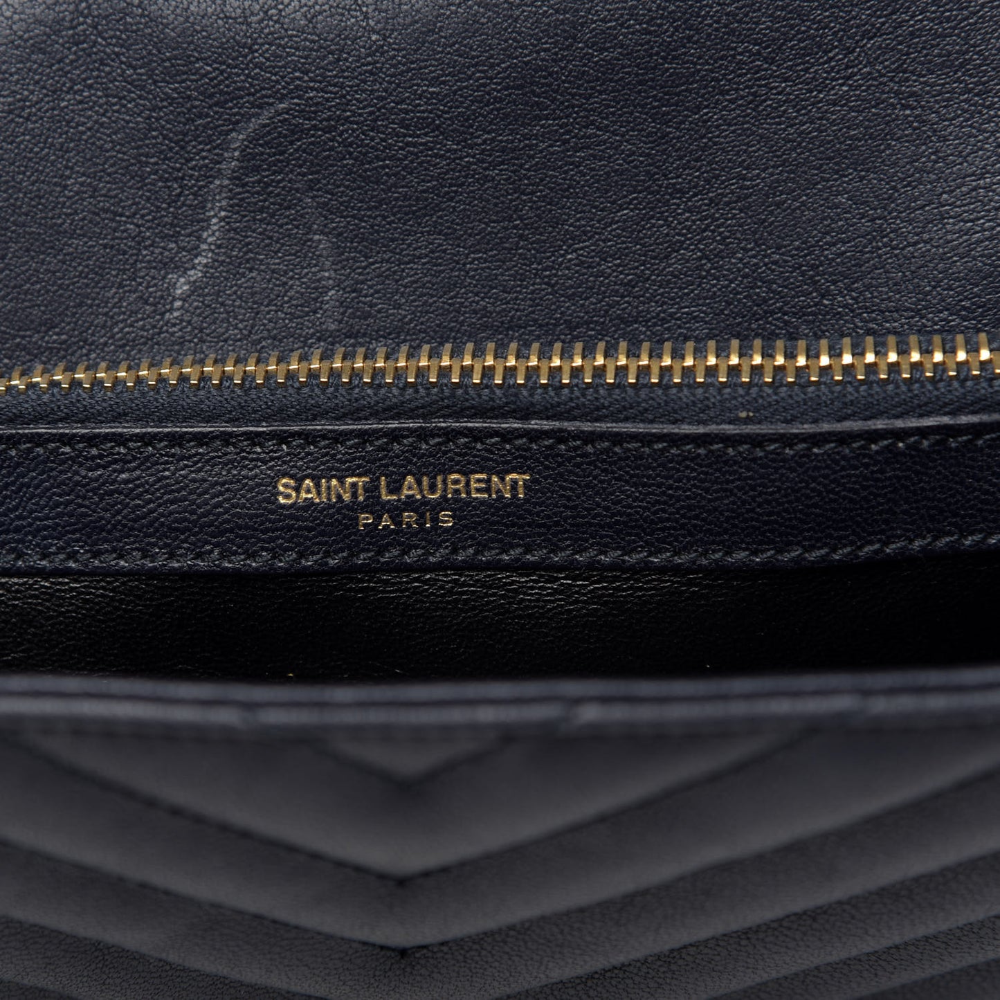 Sheepskin Matelasse Chevron Monogram Medium College Bag Deep Marine
