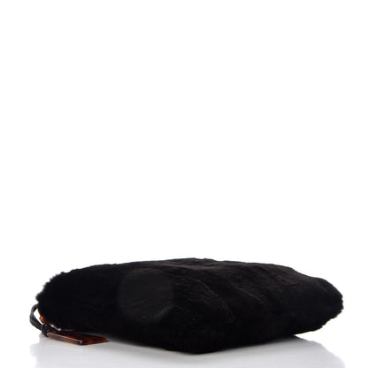 Chanel Rabbit Fur Tortoise Chain Shoulder Bag Black 4 of 8