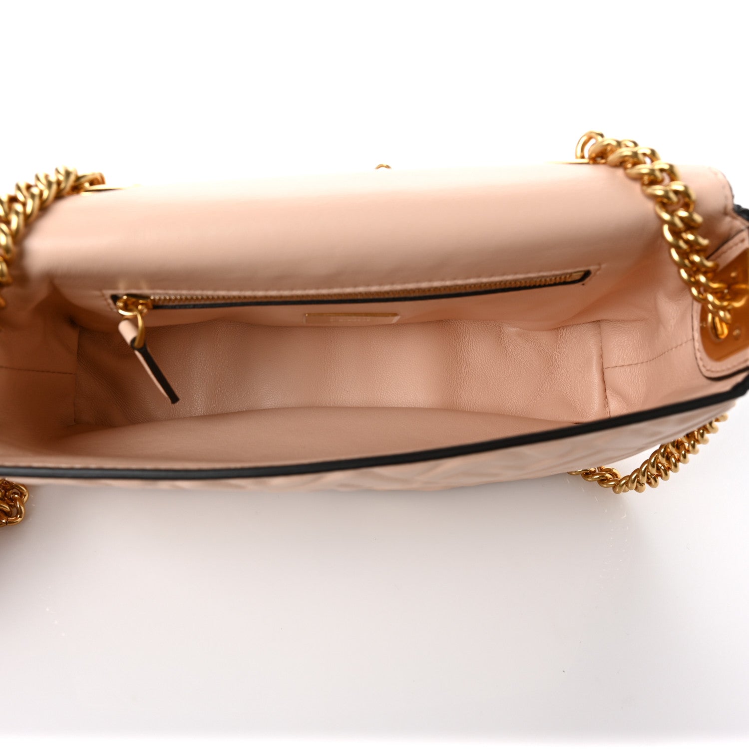 Fendi Nappa Small FF Embossed Midi Chain Baguette Light Rose 4 of 7