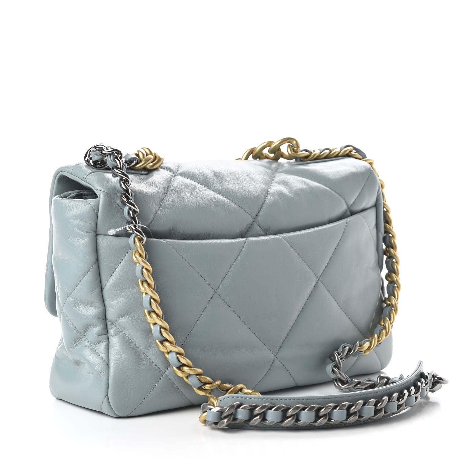Chanel Goatskin Quilted Large 19 Flap Blue 3 of 11
