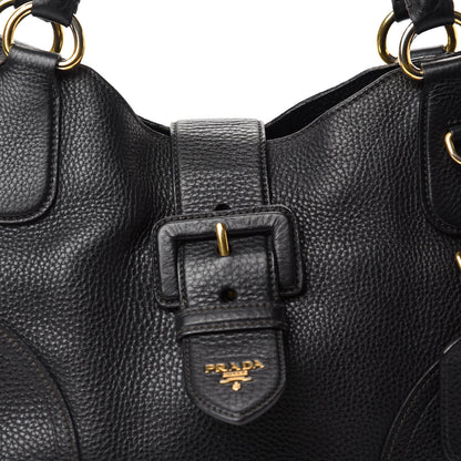Prada Vitello Daino Buckle Tote Black 12 of 12