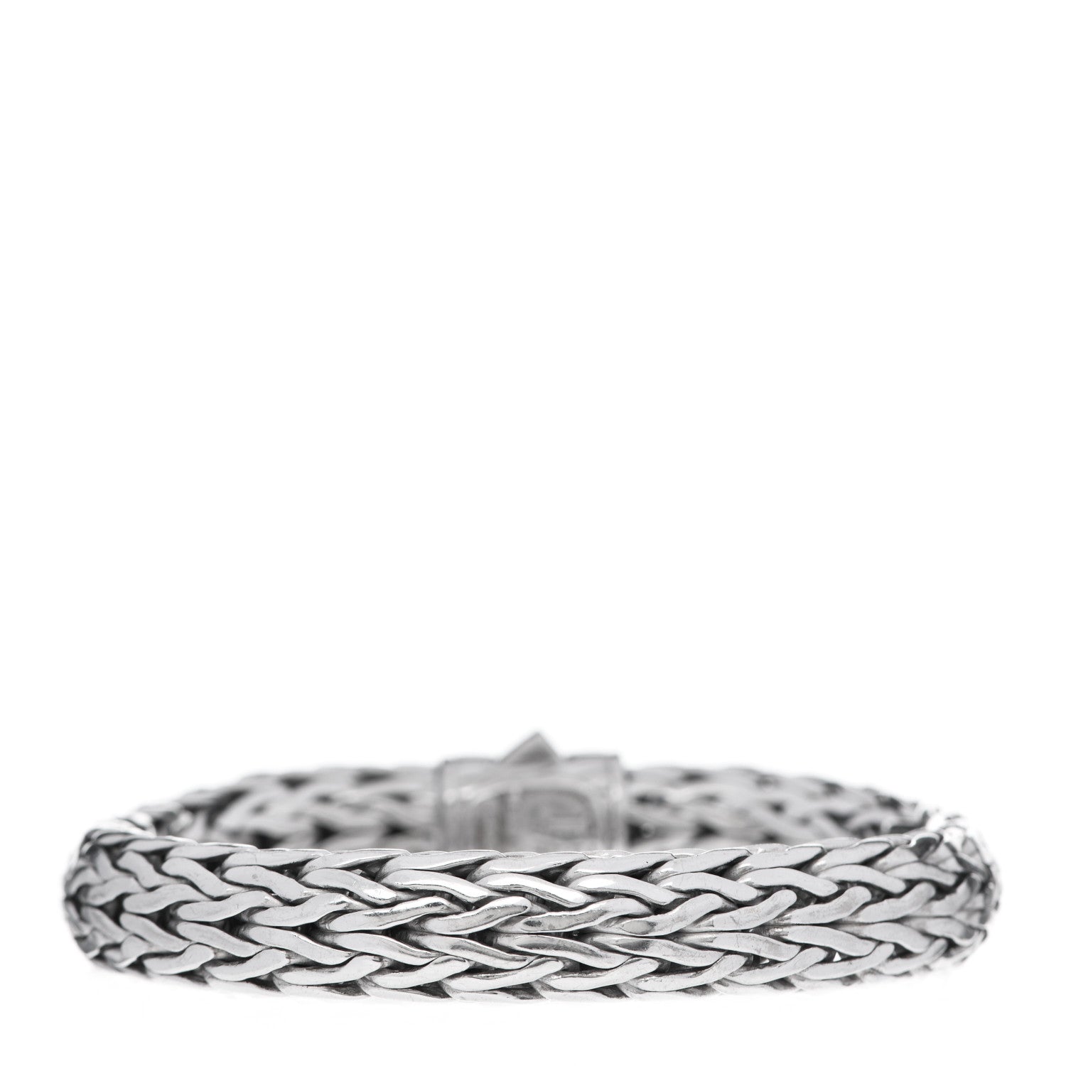 John Hardy Sterling Silver 18K White Gold Diamond 11mm Classic Chain Bracelet 3 of 4