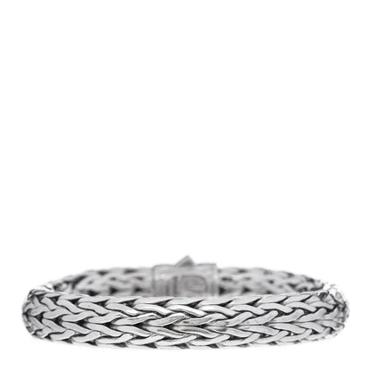 John Hardy Sterling Silver 18K White Gold Diamond 11mm Classic Chain Bracelet 3 of 4