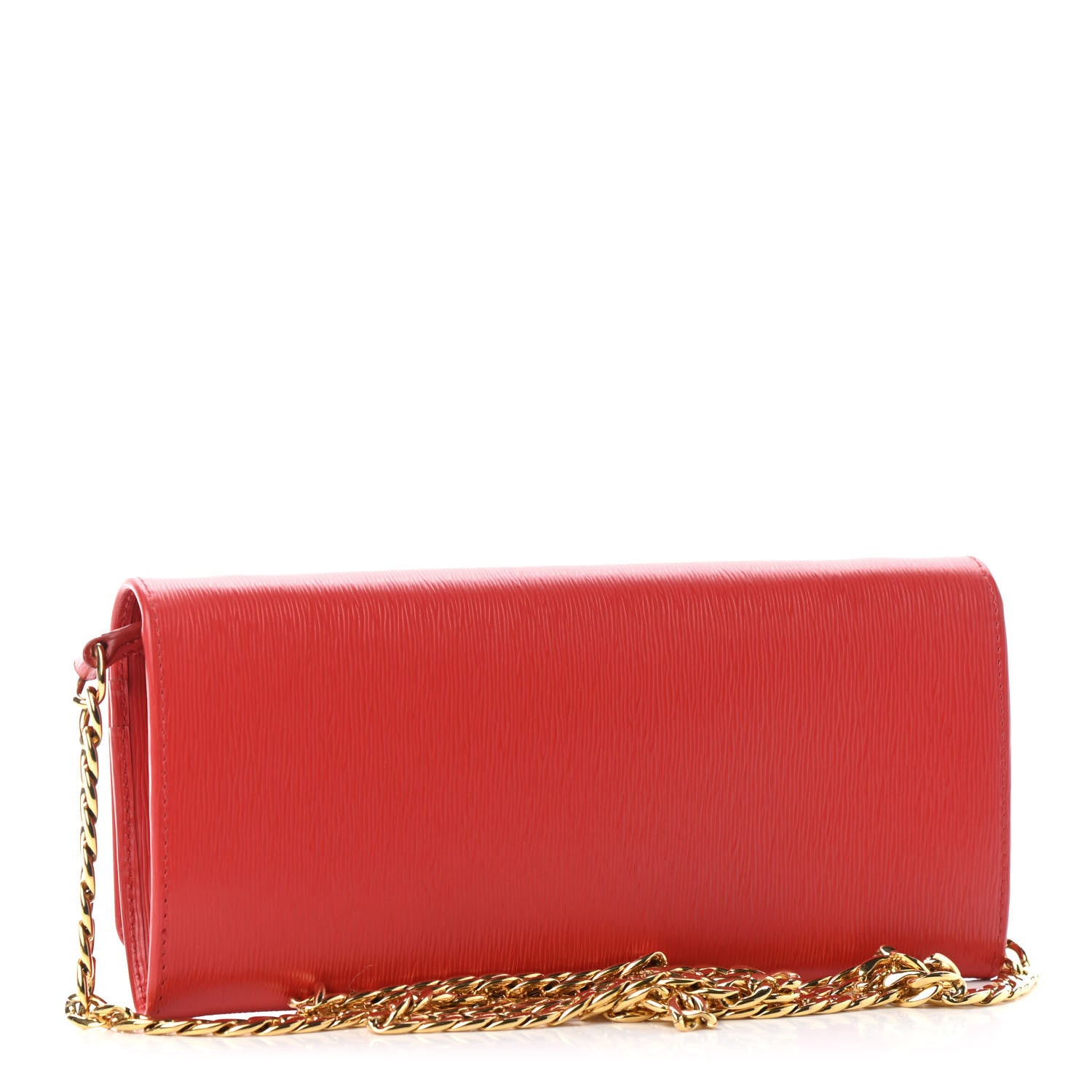 Prada Vitello Move Metal Oro Chain Wallet Lacca 2 of 5