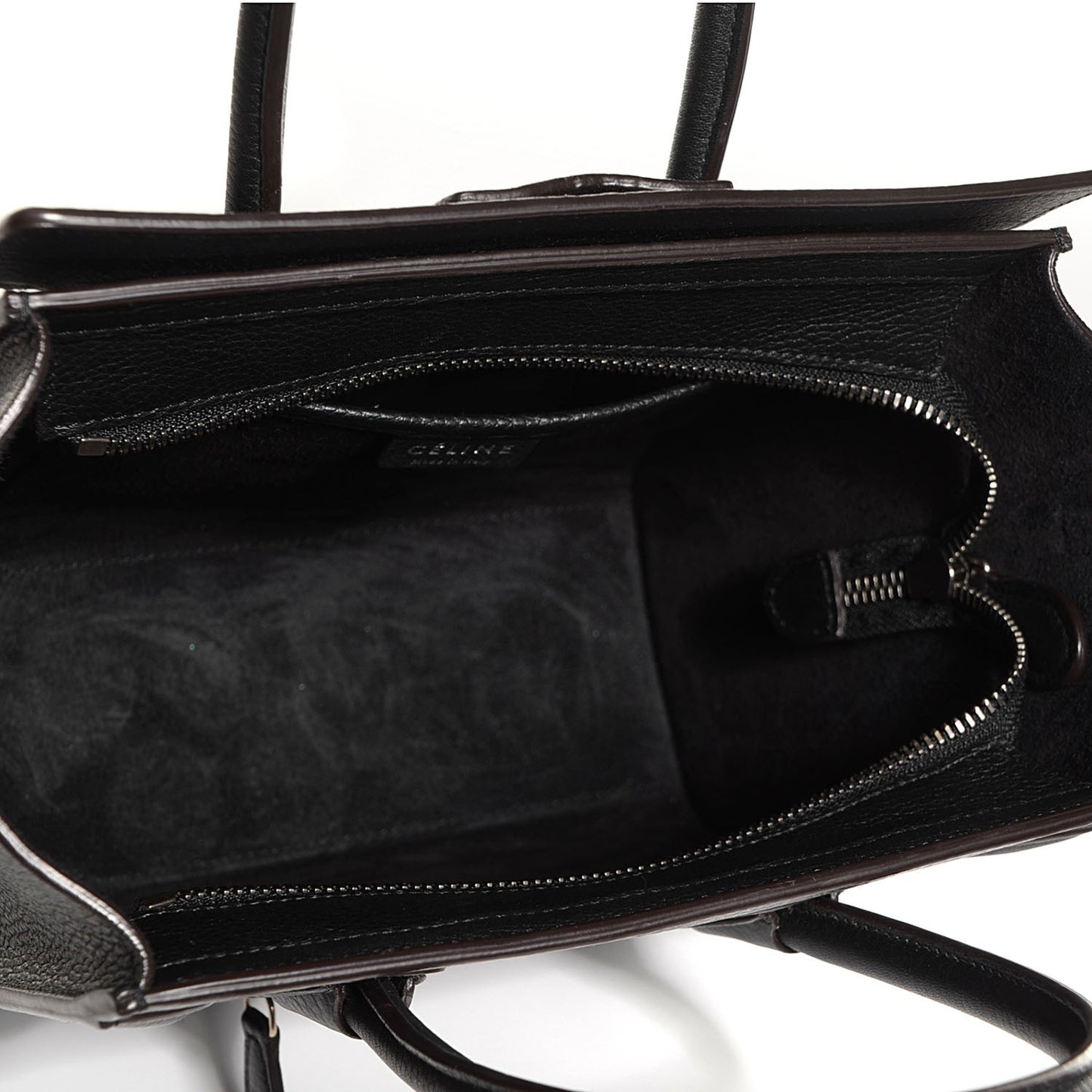 Drummed Calfskin Nano Luggage Black