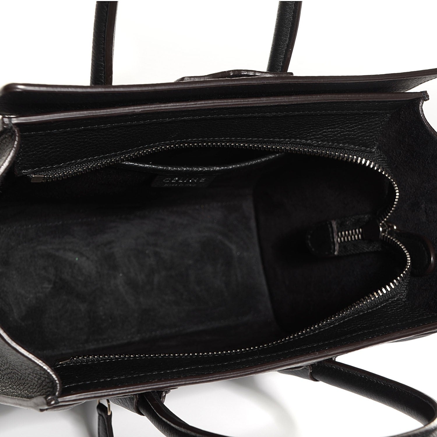 Celine Drummed Calfskin Nano Luggage Black 6 of 9