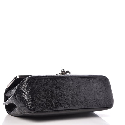 Chanel Distressed Patent Calfskin Small Frame Single Flap Black 4 of 7