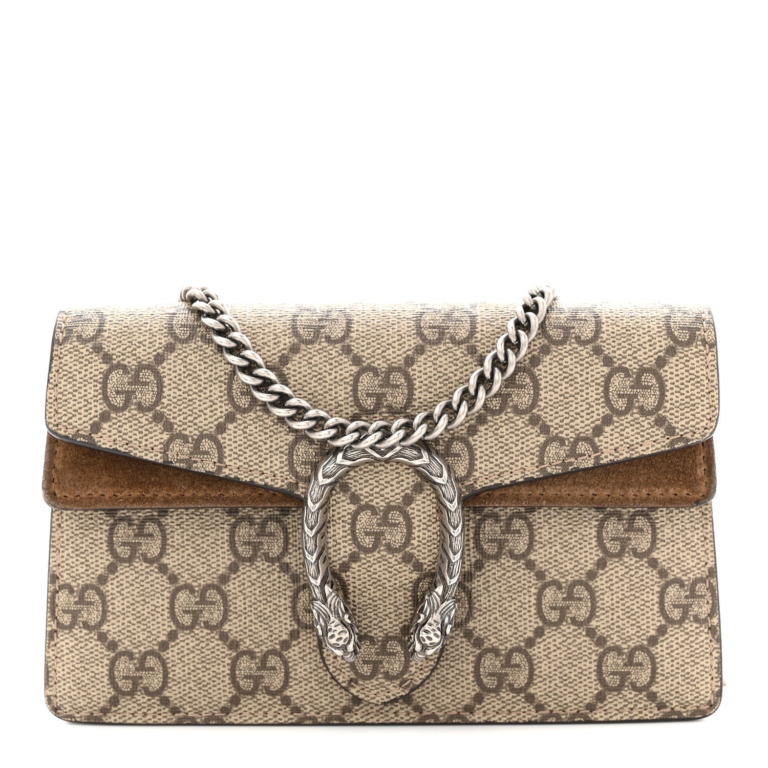 Gucci GG Supreme Monogram Super Mini Dionysus Shoulder Bag Taupe 1 of 12