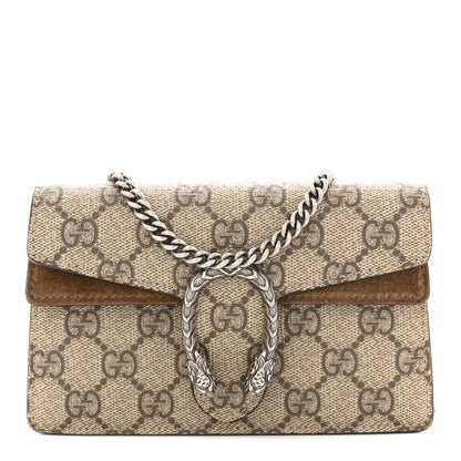 Gucci GG Supreme Monogram Super Mini Dionysus Shoulder Bag Taupe 1 of 12