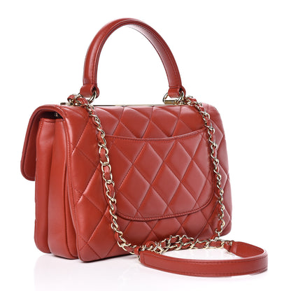 Chanel Lambskin Quilted Small Trendy CC Dual Handle Bag Red 3 of 11