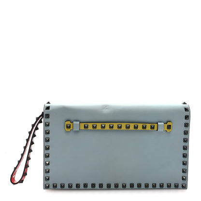 Valentino Garavani Nappa Rockstud Wristlet Clutch Blue Multicolor 1 of 8