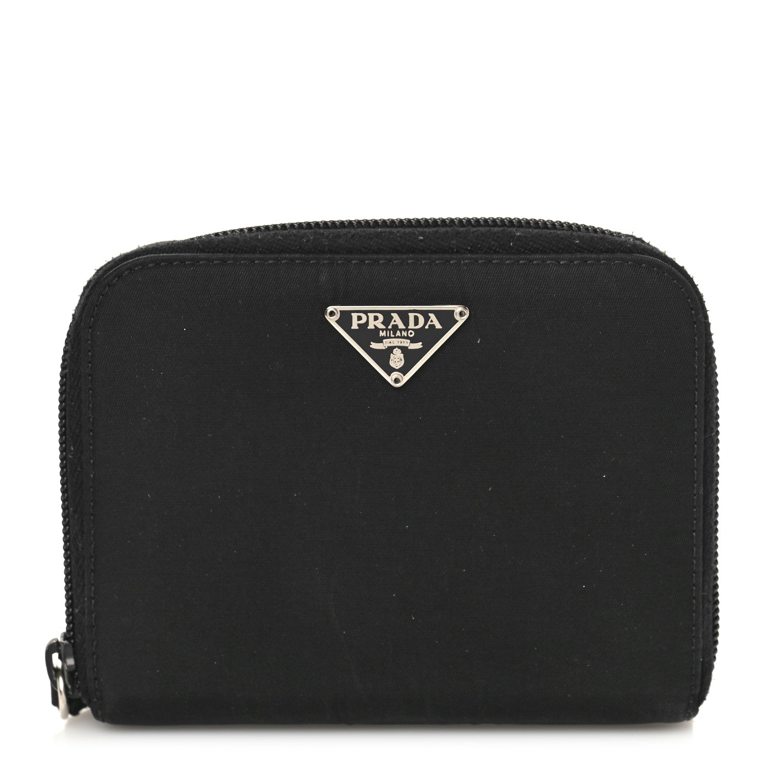 Prada Tessuto Nylon Compact Zip Around Wallet Black 1 of 10