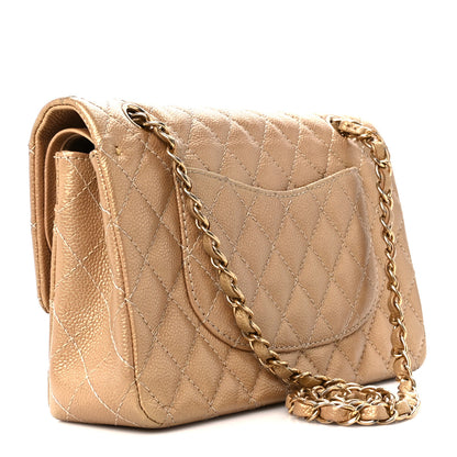 Chanel Metallic Caviar Quilted Medium Double Flap Gold 3 of 11