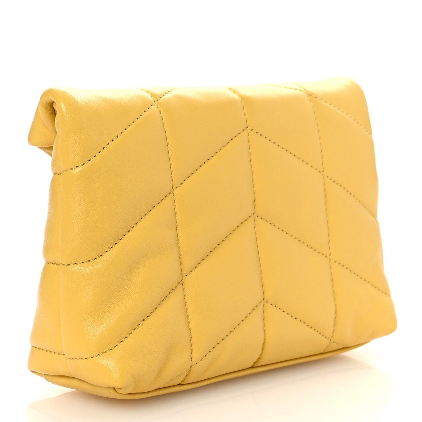 Lambskin Monogram Loulou Puffer Pouch Clutch Sunflower