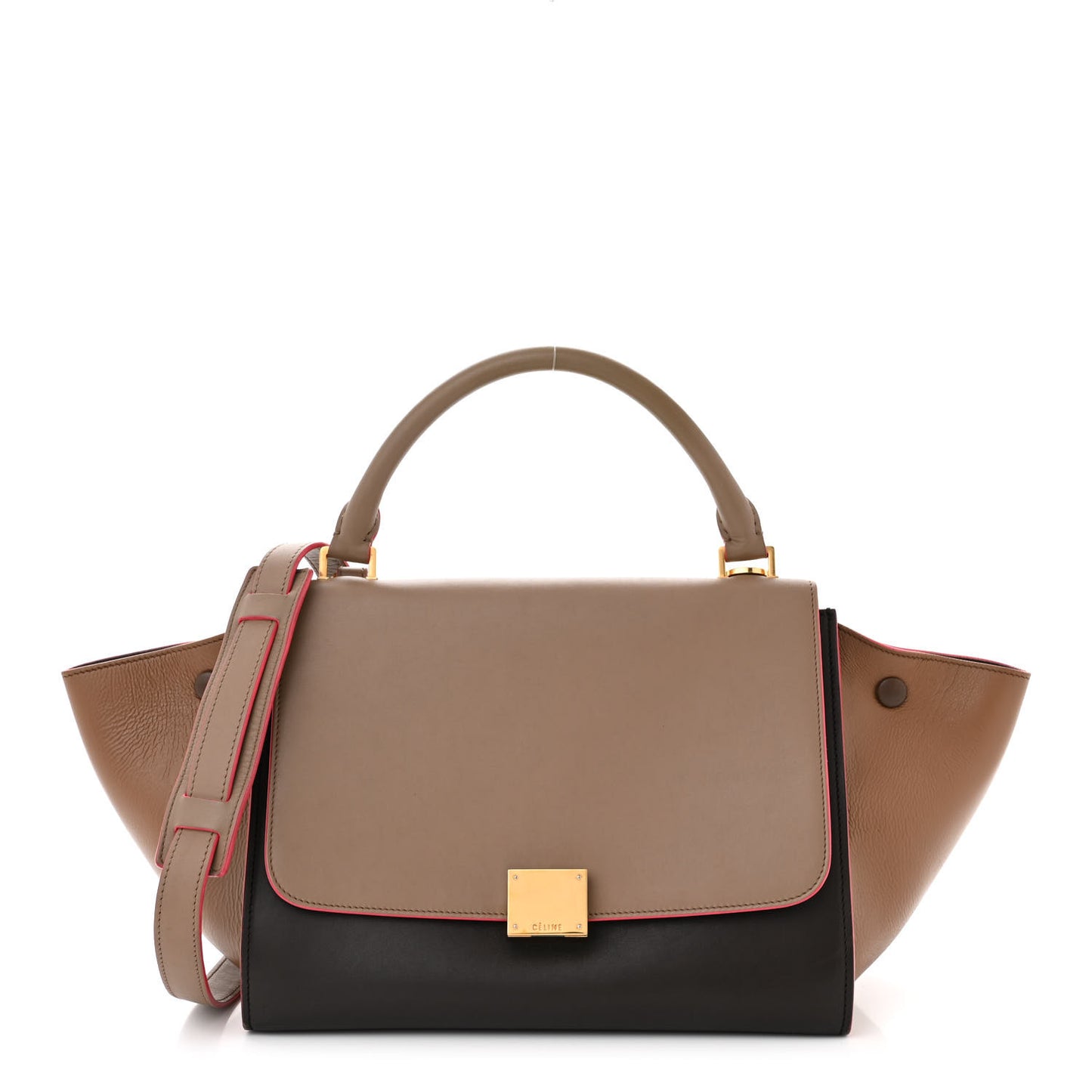 Calfskin Small Tri-Color Trapeze Taupe