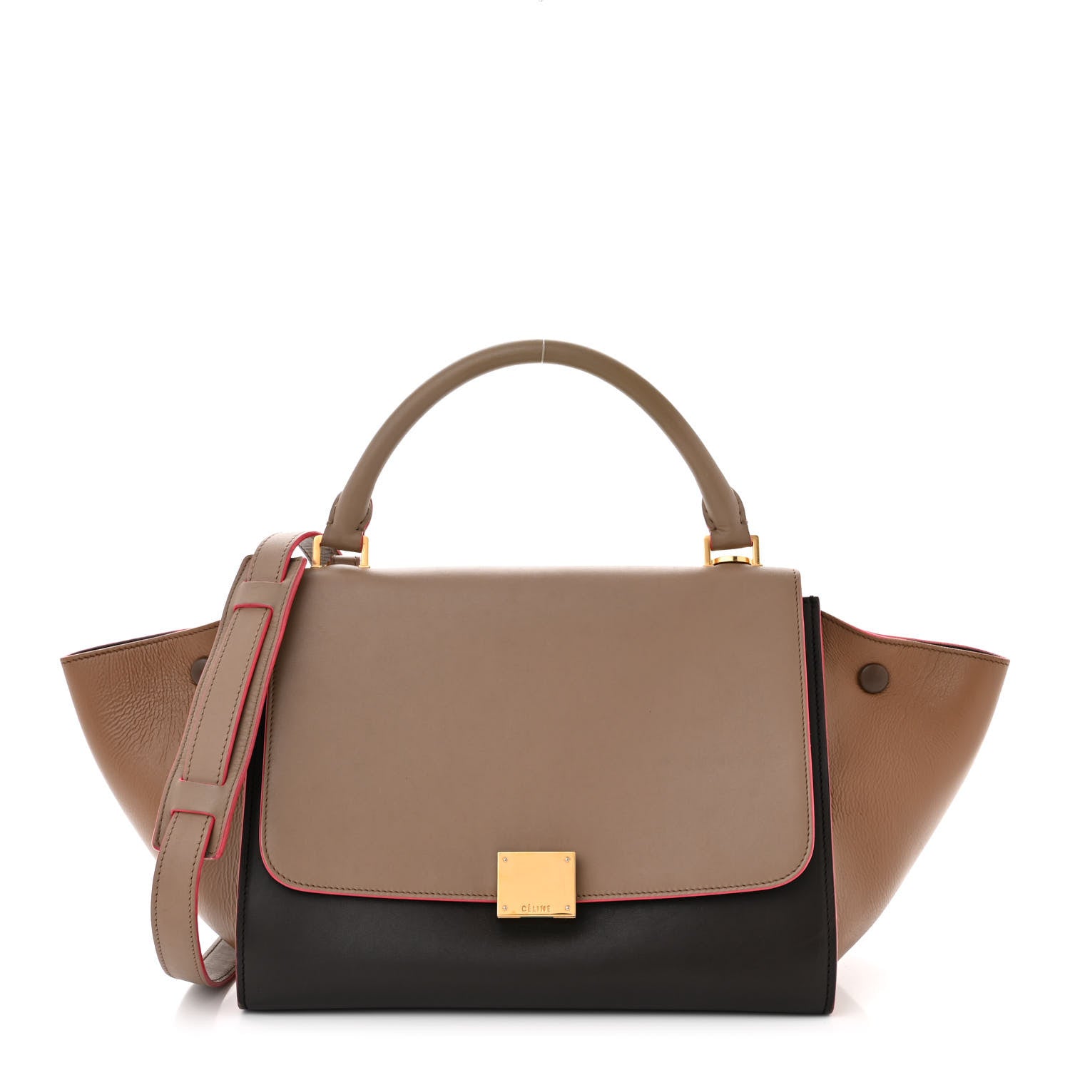Celine Calfskin Small Tri-Color Trapeze Taupe 1 of 10