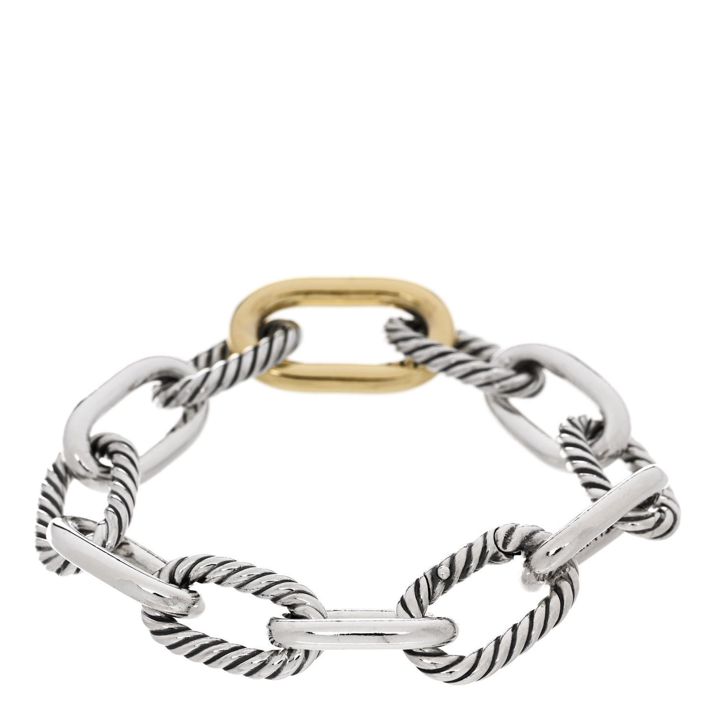 Sterling Silver 18K Yellow Gold 11mm Madison Chain Bracelet