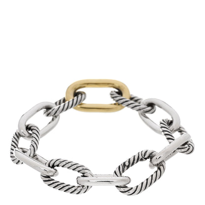 David Yurman Sterling Silver 18K Yellow Gold 11mm Madison Chain Bracelet 2 of 5