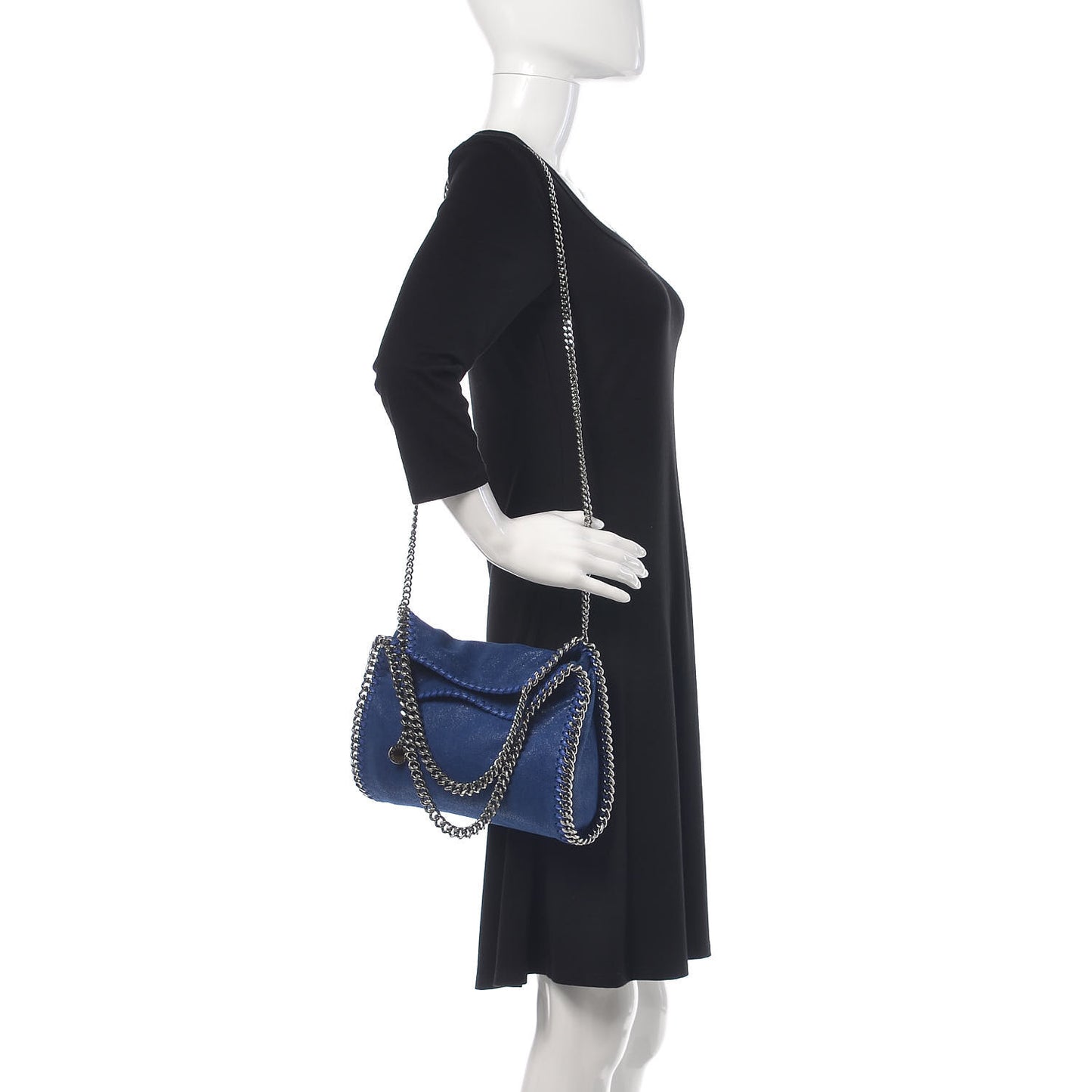 Shaggy Deer Mini Falabella Fold Over Tote Royal Blue