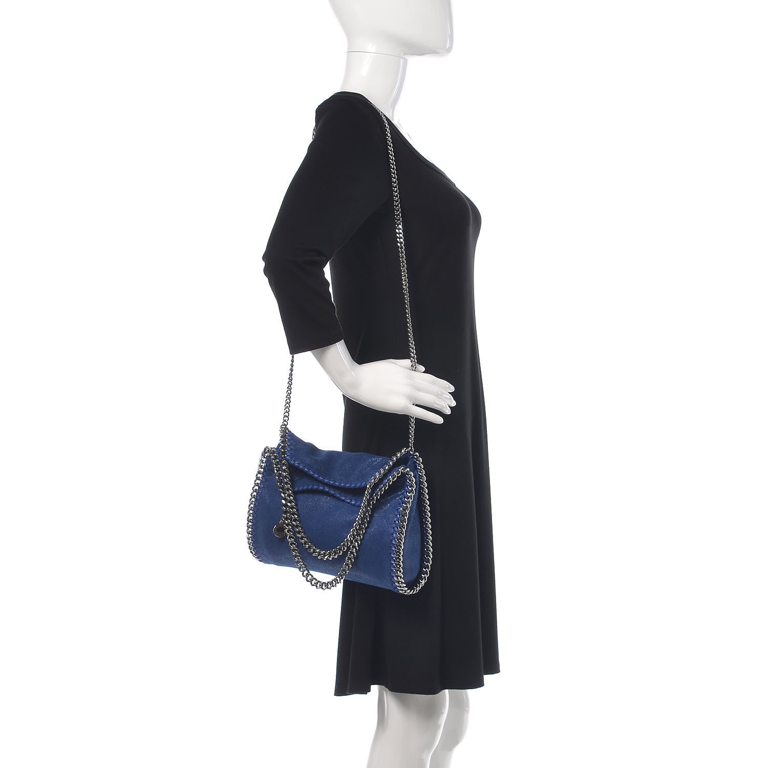 Stella McCartney Shaggy Deer Mini Falabella Fold Over Tote Royal Blue 2 of 9