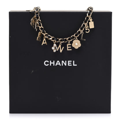 Chanel Lambskin Crystal CC Logo Charming Choker Gold Black 7 of 7