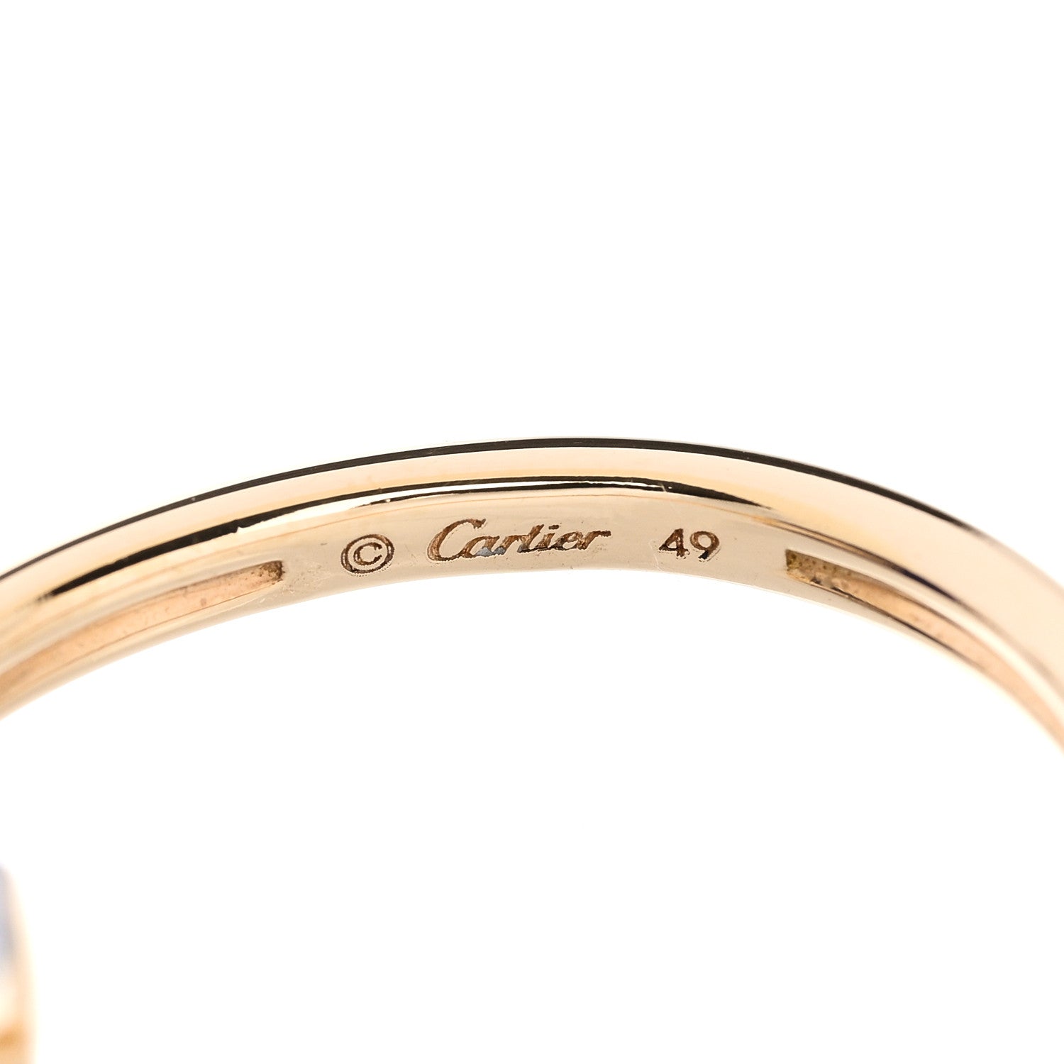Cartier 18K Yellow Gold Diamond Lapis Lazuli Amulette de Cartier Ring 49 5 6 of 6