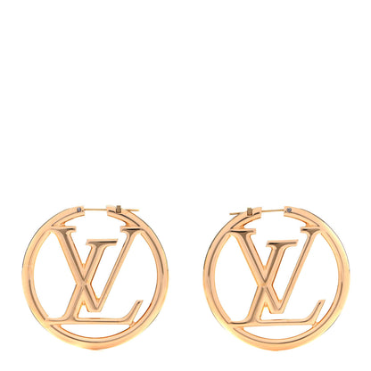 Louis Vuitton Metal Louise Hoop Earrings Gold 1 of 4