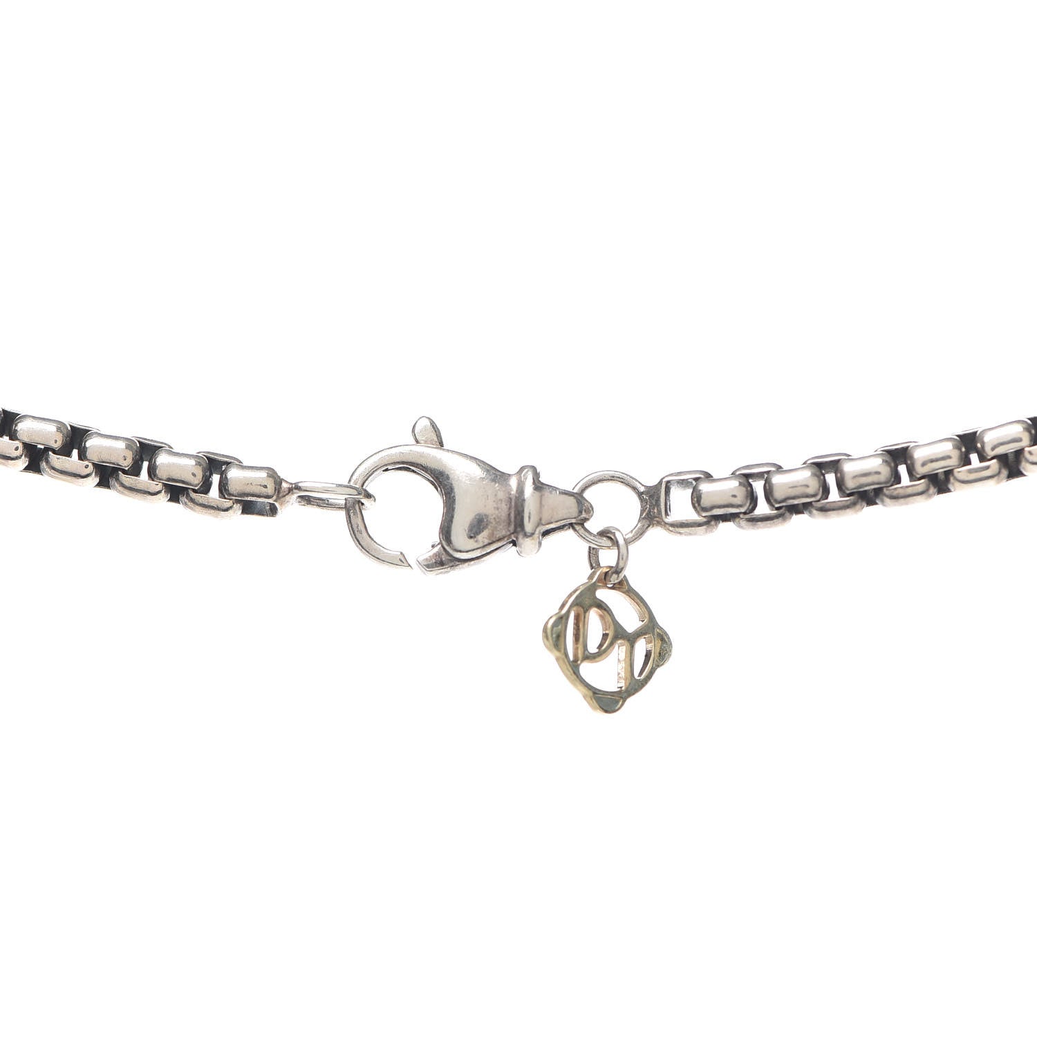David Yurman Sterling Silver 14K Yellow Gold 3.6mm Box Chain Necklace 18" 4 of 5