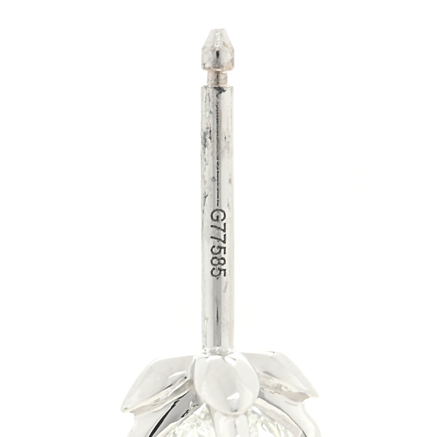 Louis Vuitton 18K White Gold Diamond LV Star Cut Stud Earrings 4 of 4