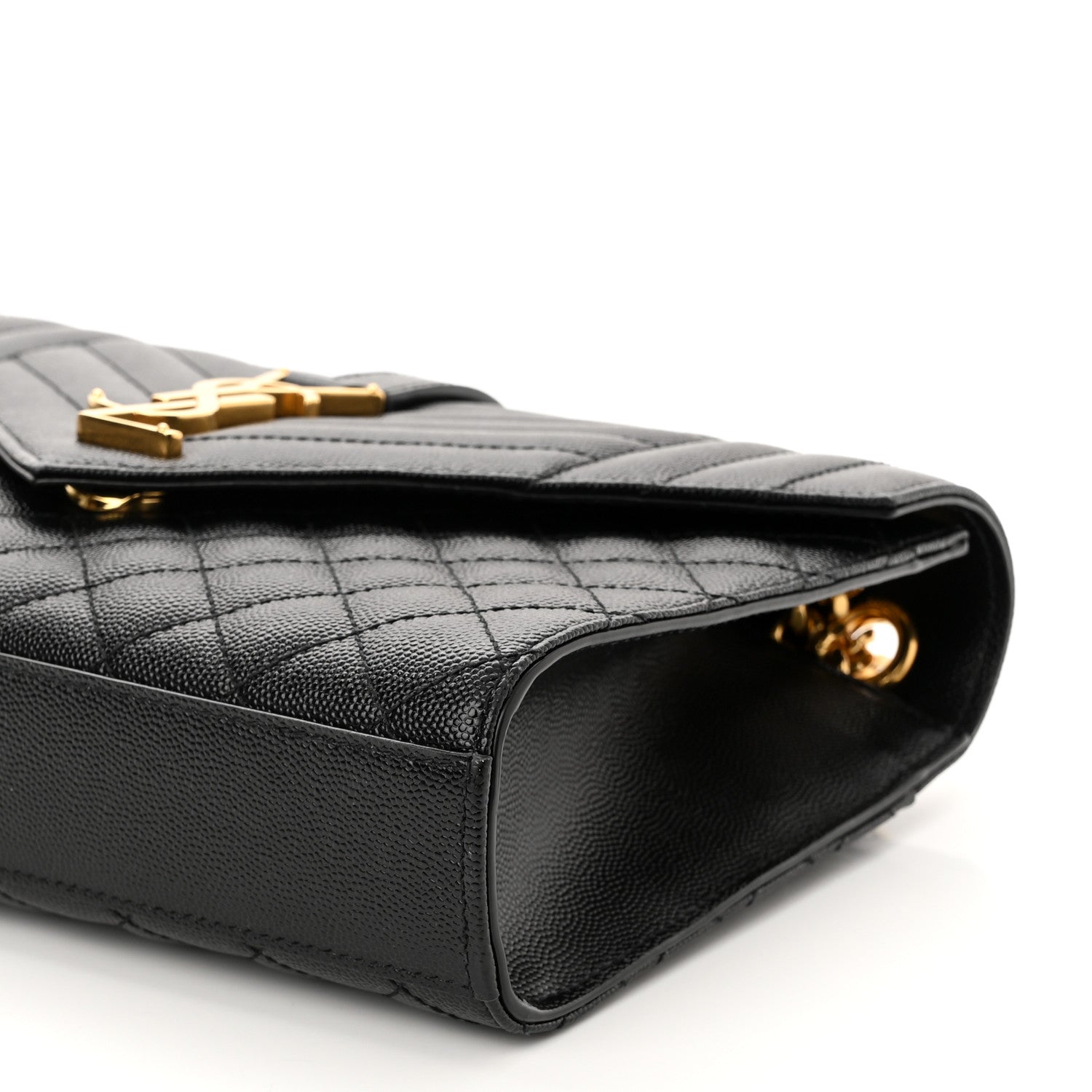 Saint Laurent Grain De Poudre Textured Mixed Matelasse Triquilt Medium Monogram Satchel Black 11 of 11