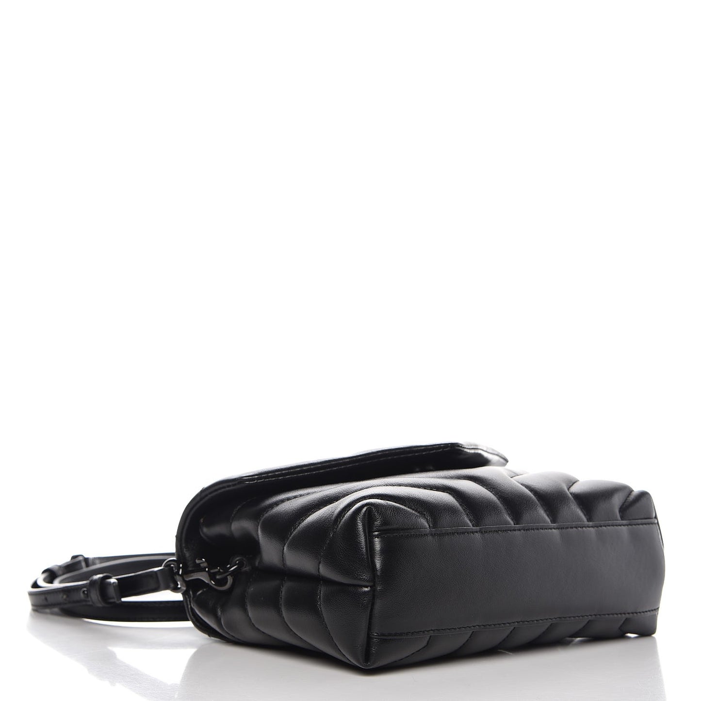 Calfskin Y Quilted Monogram Toy Loulou Crossbody Bag Black