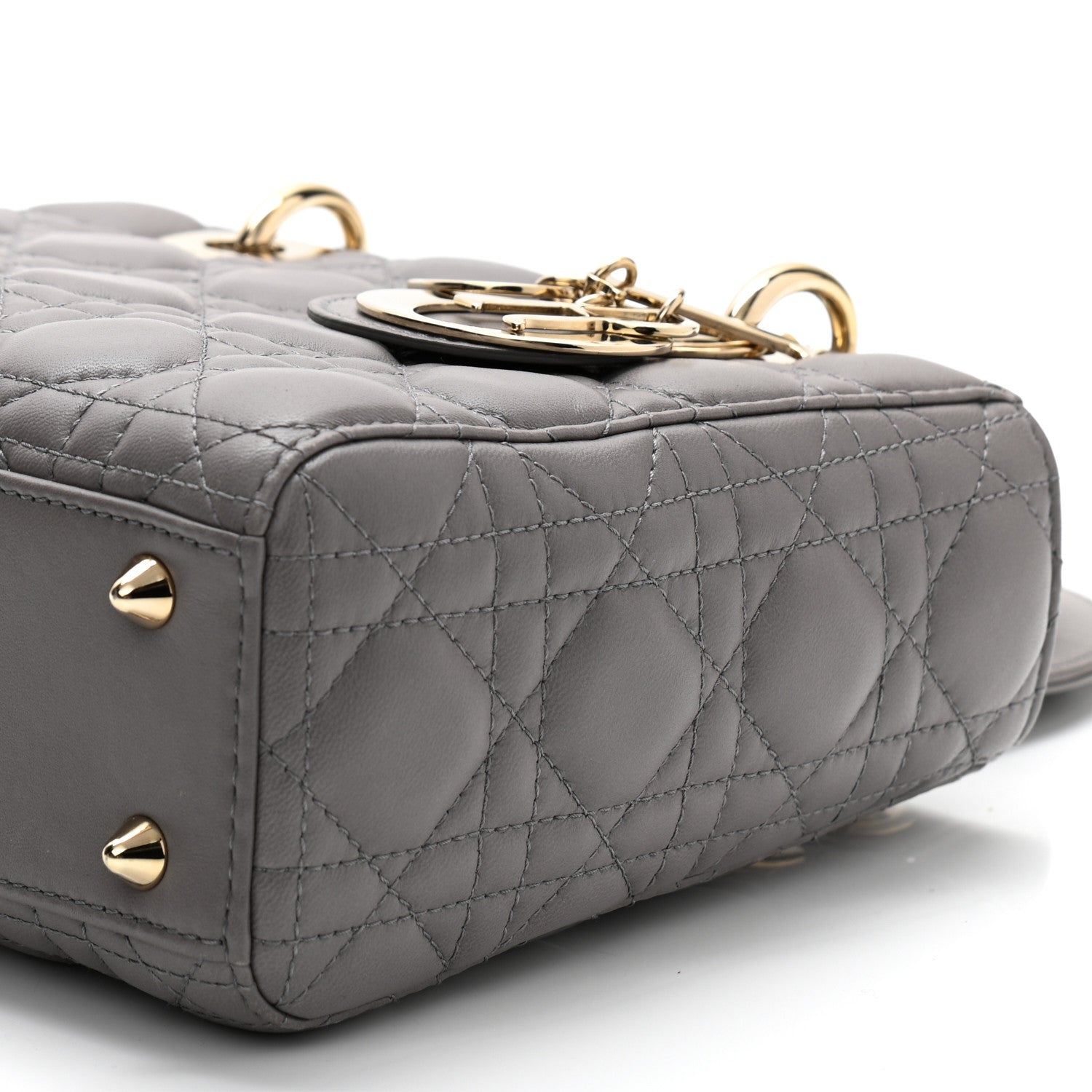 Christian Dior Lambskin Cannage Small Lucky Badges My Lady Dior Grey 19 of 19