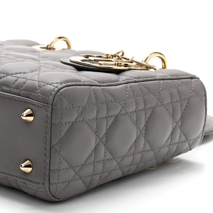Christian Dior Lambskin Cannage Small Lucky Badges My Lady Dior Grey 19 of 19